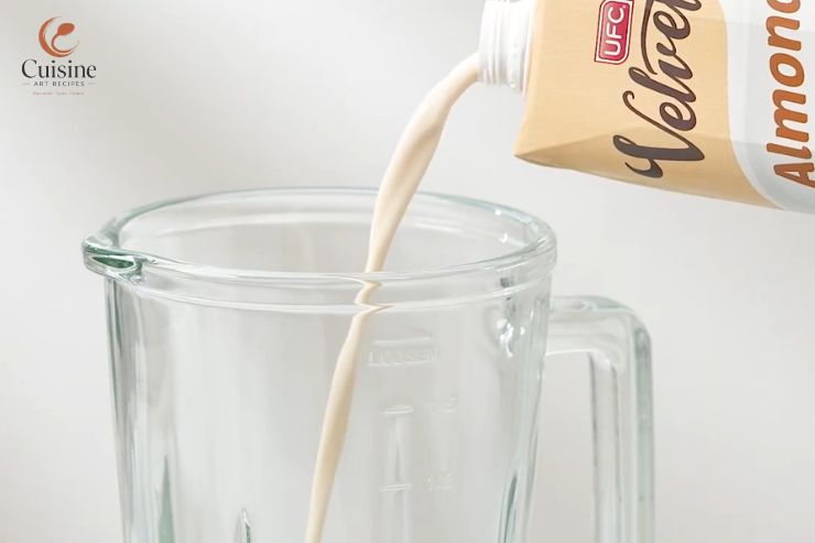 Pour in the almond milk